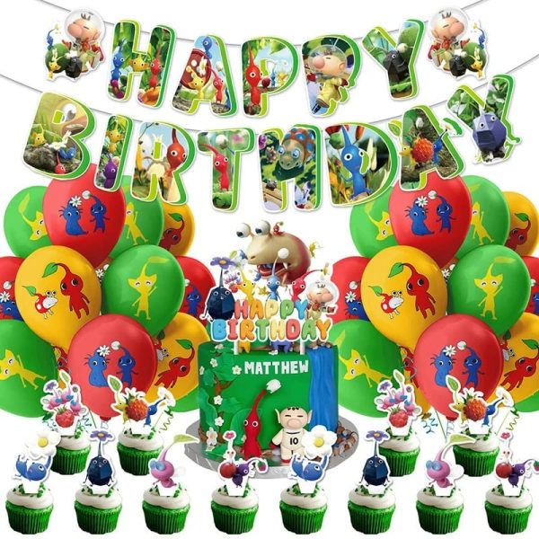 Set Decorativo Cumpleaños Pikmin