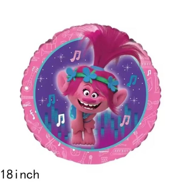 Globo Aluminio redondo Cumpleaños Trolls