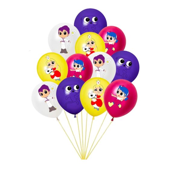 Pack 12 Globos Látex Cumpleaños Vera y el Reino Arcoíris