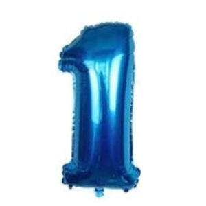 Globo Metálico Numero 1 Azul 32" (70cm)
