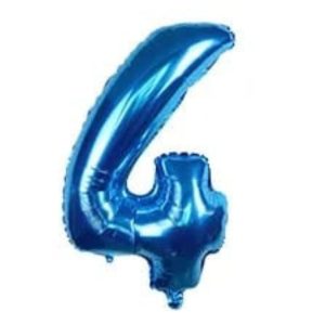 Globo Metálico Numero 4 Azul 32" (70cm)