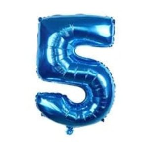 Globo Metálico Numero 5 Azul 32" (70cm)