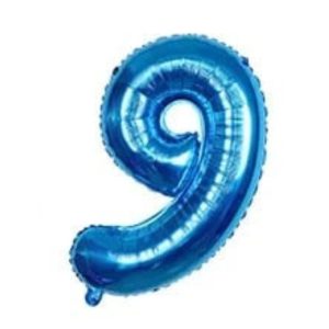 Globo Metálico Numero 9 Azul 32" (70cm)