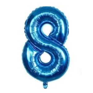 Globo Metálico Numero 8 Azul 32" (70cm)