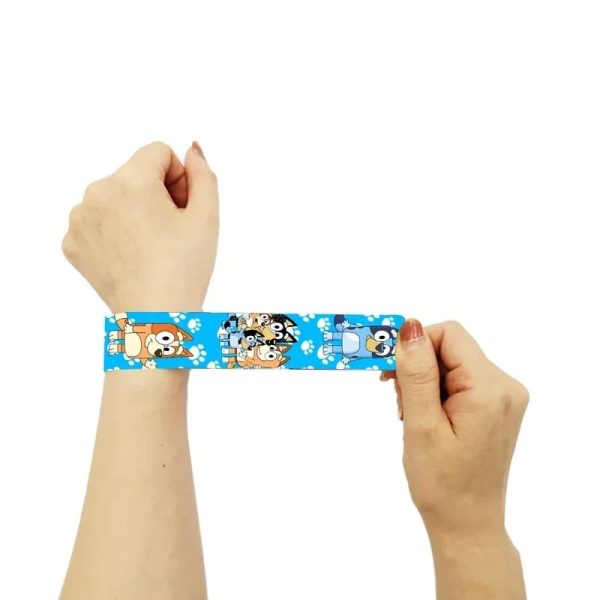 Pack 12 Pulseras Slap Decorativa Bluey y Bingo - Imagen 3