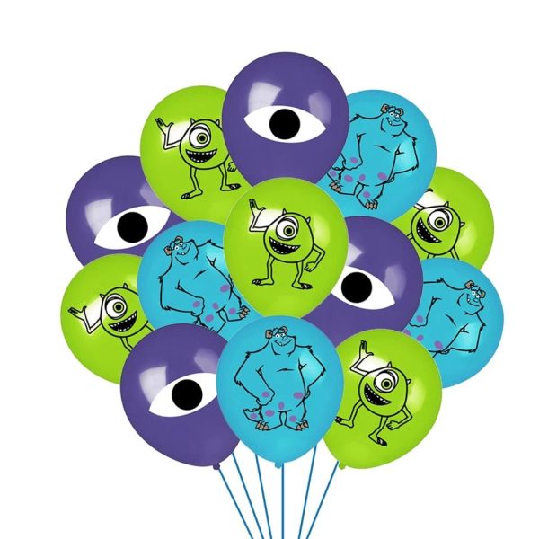 Pack 12 Globos Látex Cumpleaños Monster Ink