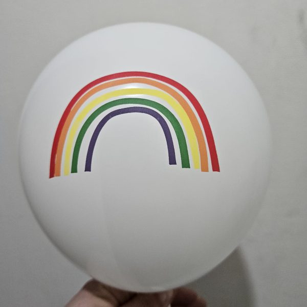Pack 12 Globos Látex Cumpleaños Arcoiris - Imagen 3