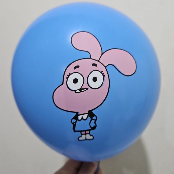 Pack 12 Globos Látex Cumpleaños Mundo de Gumball - Imagen 2