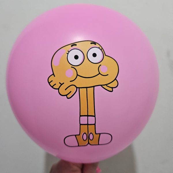 Pack 12 Globos Látex Cumpleaños Mundo de Gumball - Imagen 4