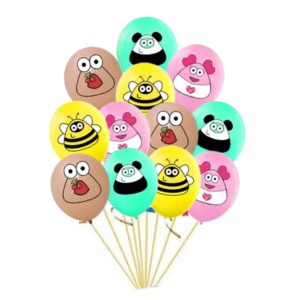 Pack 12 Globos Látex Cumpleaños Pou