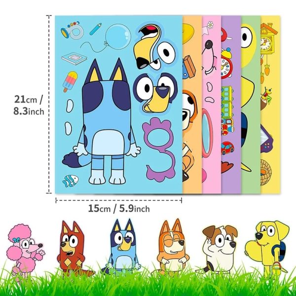 Set Stickers Pegatinas Rompecabezas  Bluey y Bingo16 pzas - Imagen 2