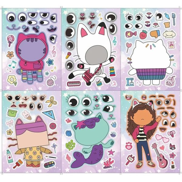 Set Stickers Pegatinas Rompecabezas Gaby Casa de muñecas 16 pzas
