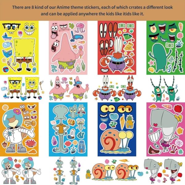 Set Stickers Pegatinas Rompecabezas Bob Esponja 16pzas