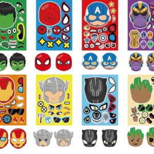 Set 16 Stickers Pegatinas Superhéroes