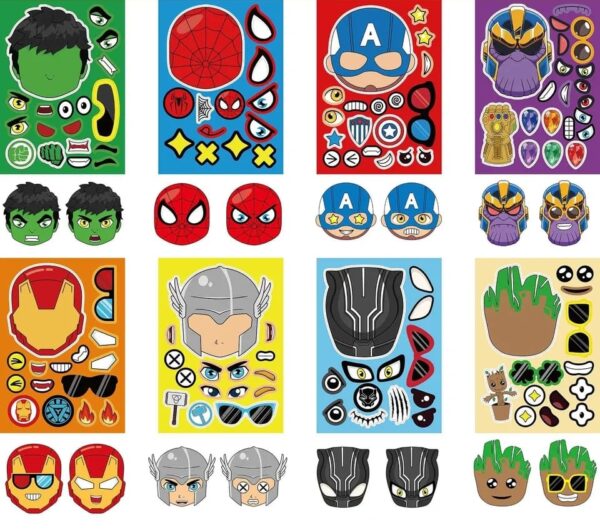 Set 16 Stickers Pegatinas Superhéroes