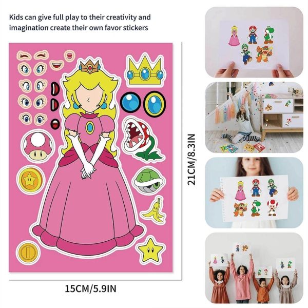Set Stickers Pegatinas Rompecabezas Mario Bross 16pzas - Imagen 3