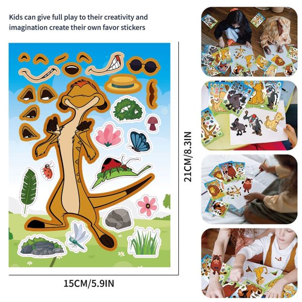 Set Stickers Pegatinas Rompecabezas Rey León 16 pzas - Imagen 2