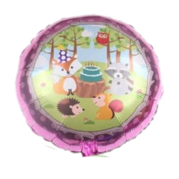 Globo Aluminio Redondo Animales del Bosque