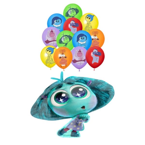 Set Globos Aluminio + 12 Látex Cumpleaños Intensamente (Envidia)