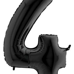 Globo Metálico Numero 4 Negro 32″ (70cm)