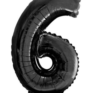 Globo Metálico Numero 6 Negro 32″ (70cm)