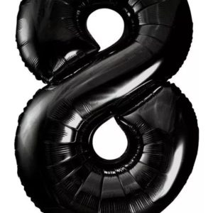 Globo Metálico Numero 8 Negro 32″ (70cm)