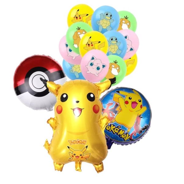 Set Globos Aluminio + Látex Cumpleaños Pokémon