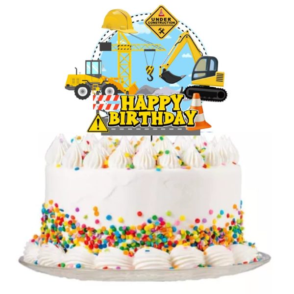 Topper para Torta de Cumpleaños Construcción - Imagen 2