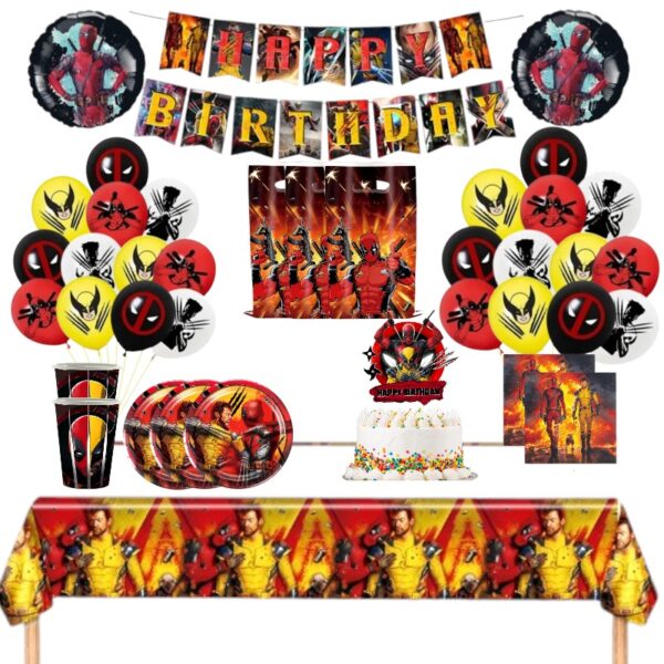 Cotillón Globos Decorativo Cumpleaños Deadpool & Wolverine