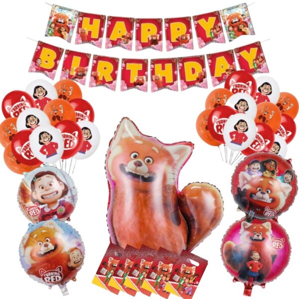 Set Globos con Banderin Turning Red