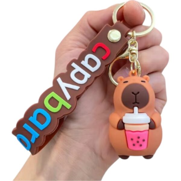Llavero Colección Capibara/Carpincho 6cm x 5cm (Vaso)