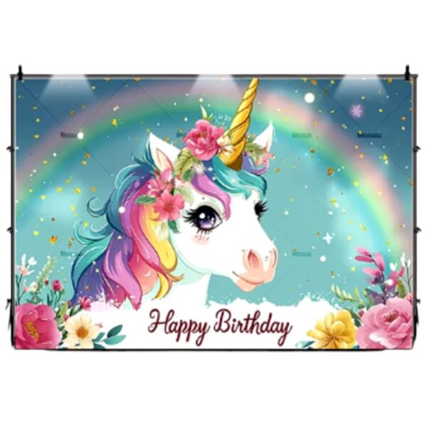 Fondo telón para decoración Unicornio 150x100cm