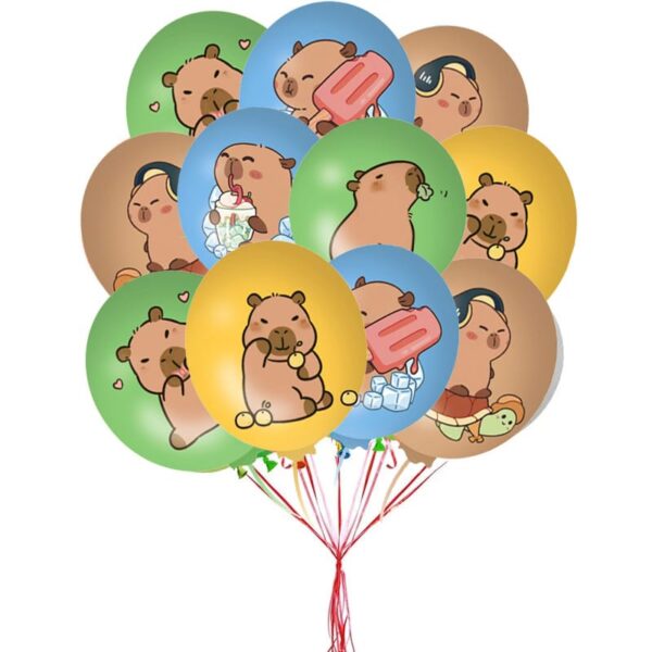 Pack 12 Globos Látex Capibaras/Carpincho (Mod 2)