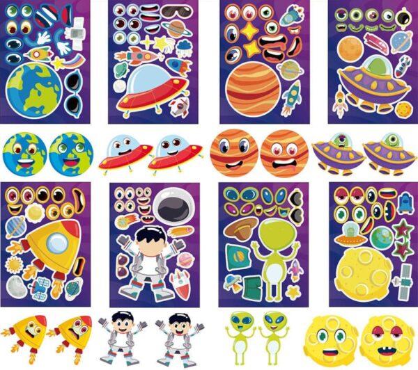 Set Stickers Pegatinas Rompecabezas Astronauta