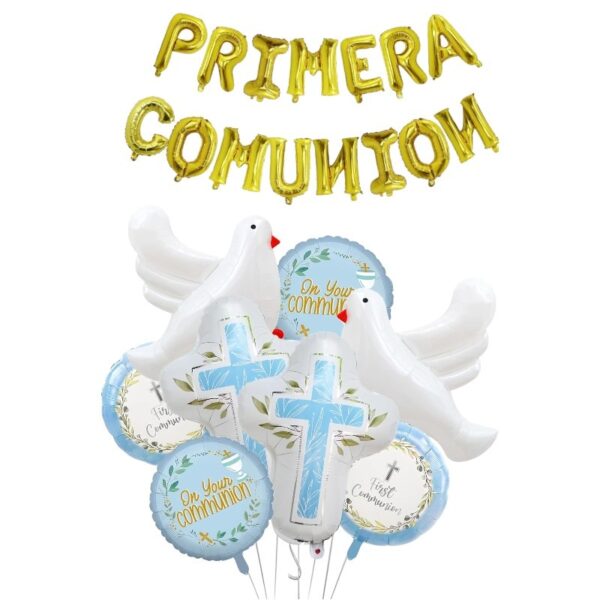 Set globos Primera Comunión (Azul)