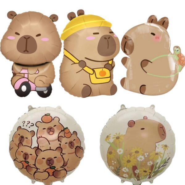 Set Globos Aluminio capibara 5 piezas