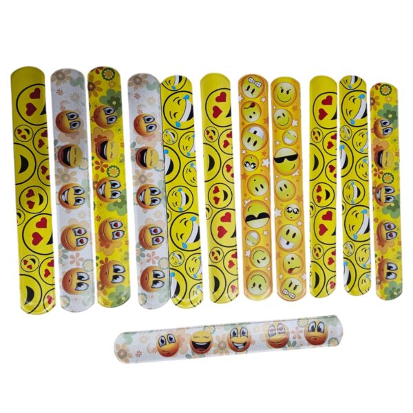 Pulseras Slap Decorativas 12 unidades Emojis