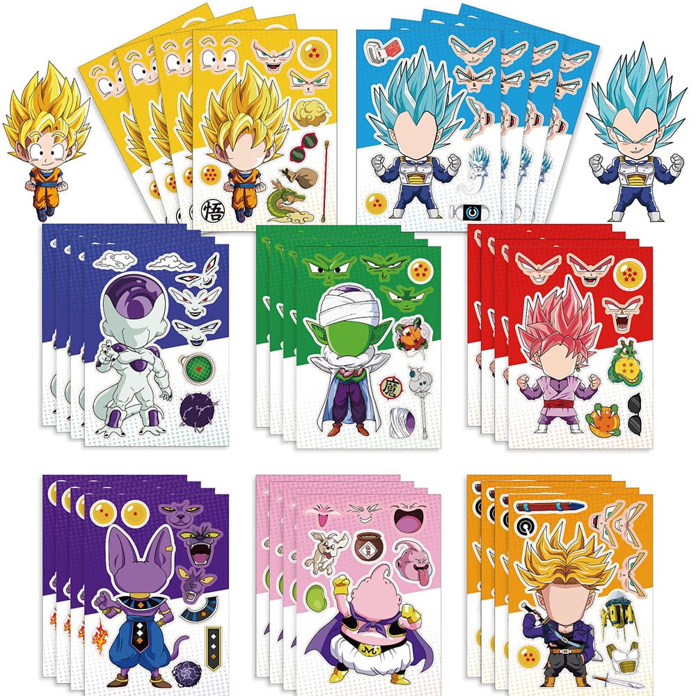 Set Stickers Pegatinas Rompecabezas Dragon Ball 16pzas
