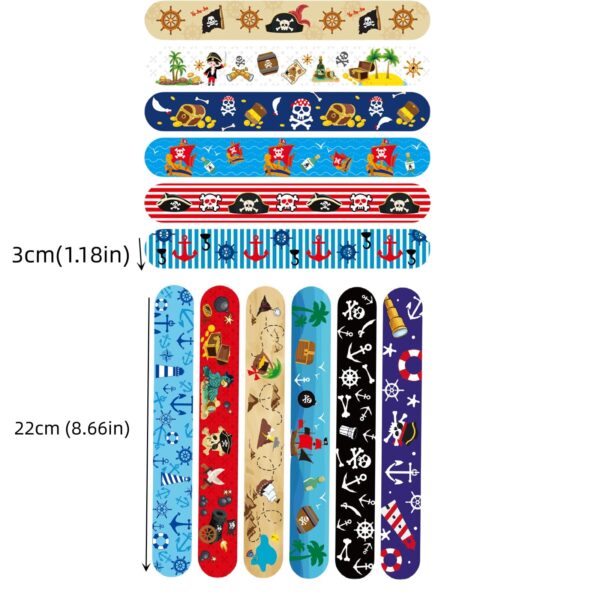 Pulseras Slap Decorativa 12 unidades Piratas - Imagen 2