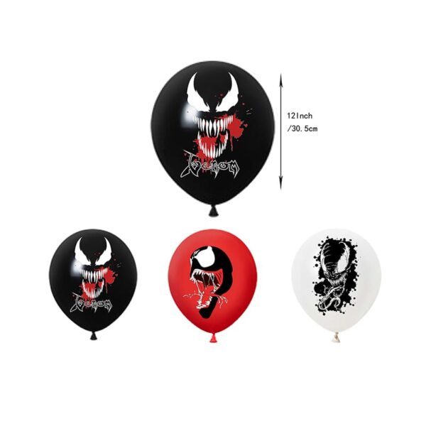 Pack 12 Globos Látex Cumpleaños Venom mod 3