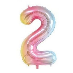 Globo Metálico Numero 2 Tornasol 32″ (70cm)