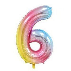 Globo Metálico Numero 6 Tornasol 32″ (70cm)