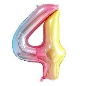 Globo Metálico Numero 4 Tornasol 32″ (70cm)