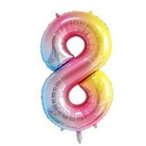 Globo Metálico Numero 8 Tornasol 32″ (70cm)