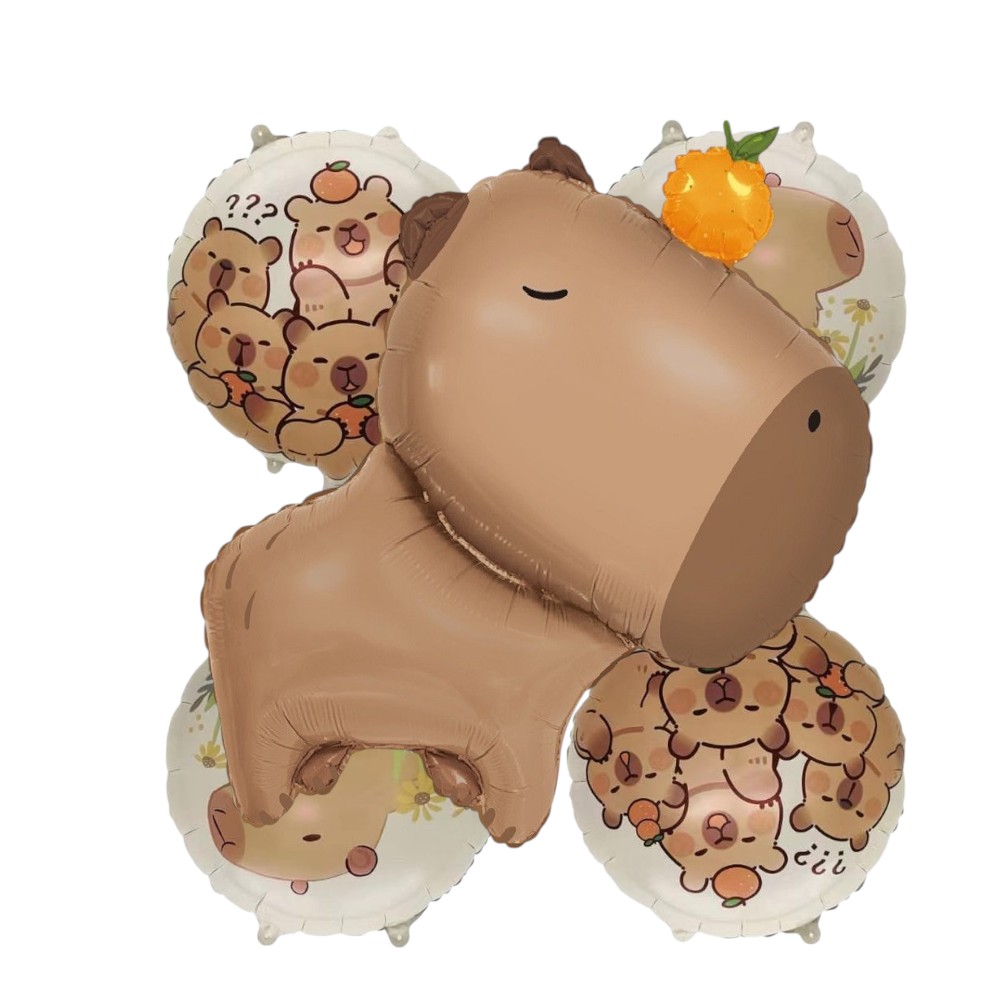 Set Globos Aluminio capibara 5 piezas