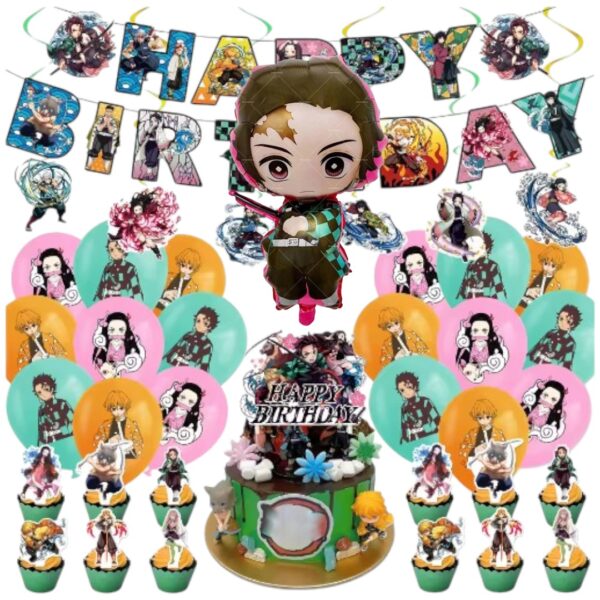 Set Decorativo Cumpleaños Demon Slayer mod 2