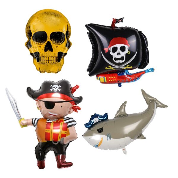 Set Globos Aluminio Piratas 4 pzas