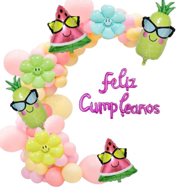 Kit de Arco Globos Decorativo fiesta hawaiana (87 pzas)