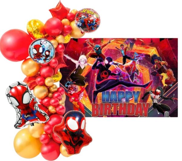 Kit de Arco Globos Decorativo spider- verse (86 pzas)
