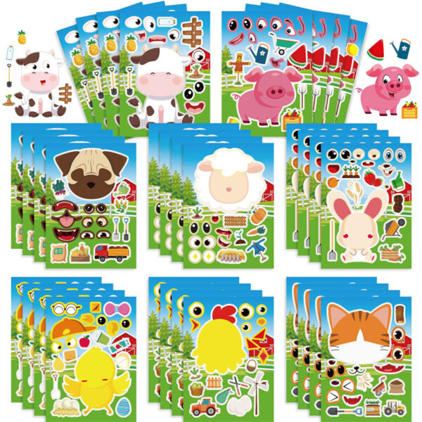 Set Stickers Rompecabezas Animales de granja - Imagen 2